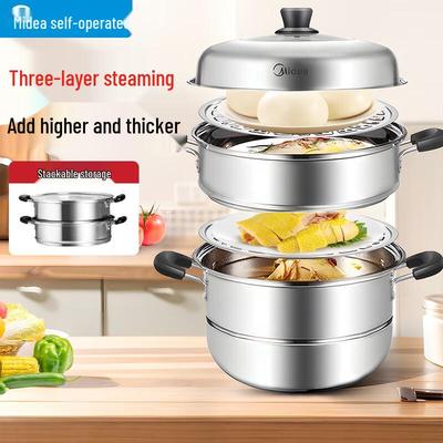 3-Layer Stainless Steel Multi-Function Steamer Pot