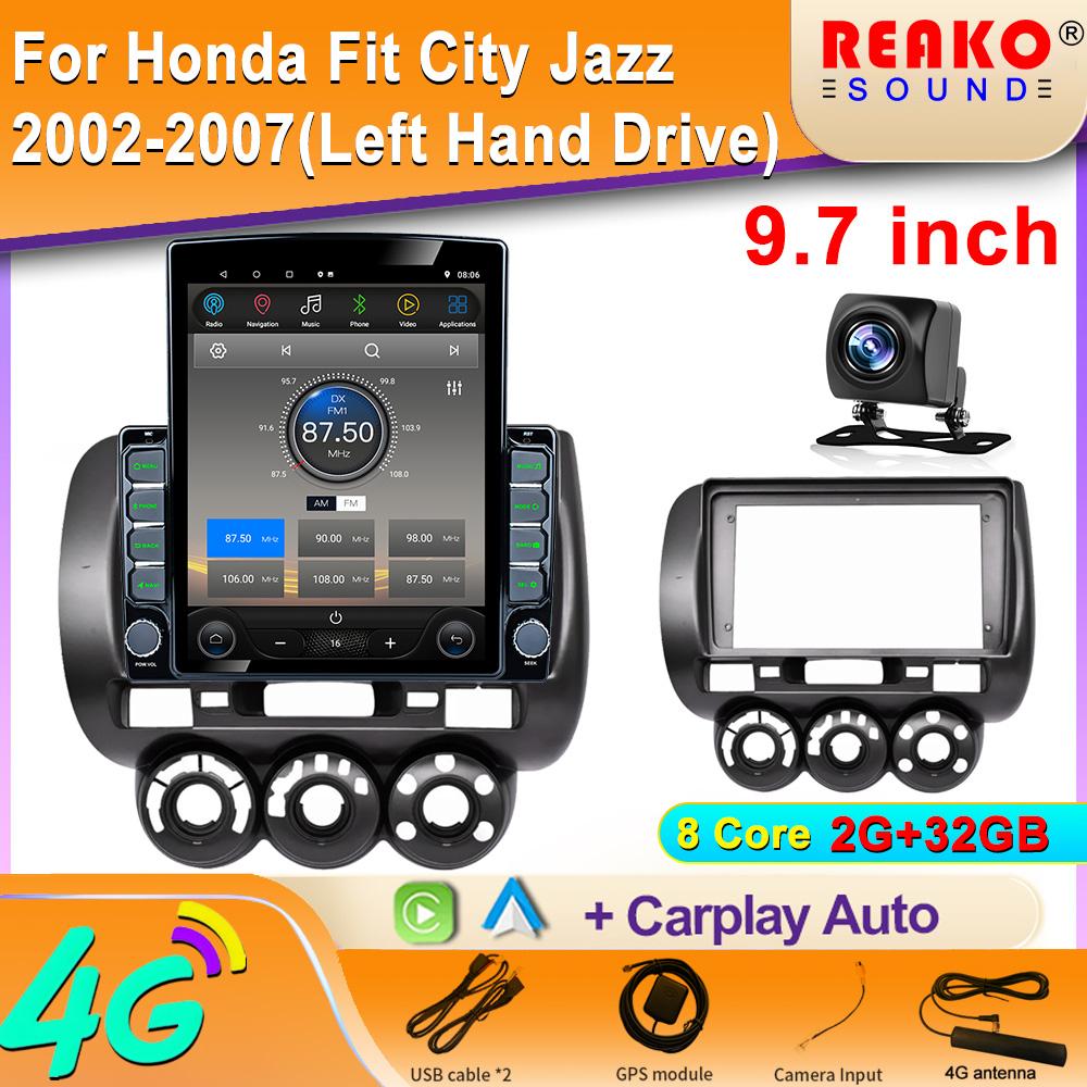 

9,7-дюймовый вертикальный экран Tesla Android для HONDA Fit JAZZ City RHD 2006 Мультимедийный проигрыватель Raido Carplay GPS-навигация 8 core 2GB+32GB
