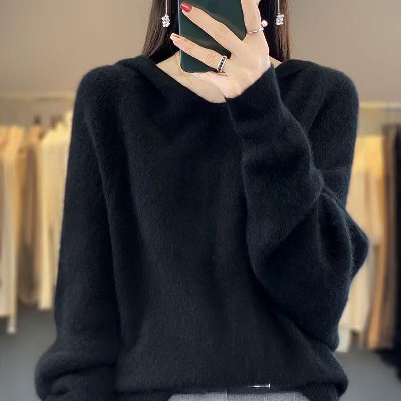 Women's Soft V-neck Sweater - 2026 Autumn/Winter Loose Knit Long Sleeve Pullover Top