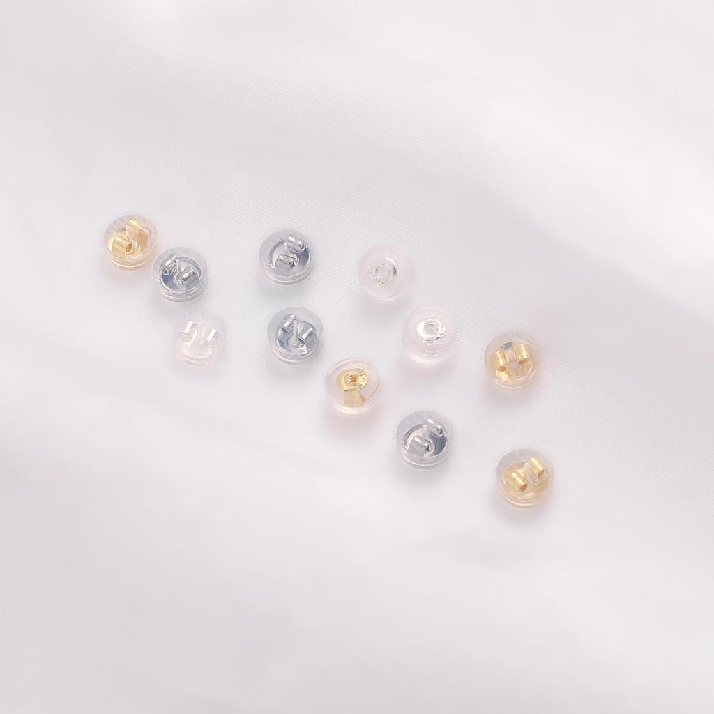 2pcs/bag Transparent Environment-Friendly Silicone Copper Earplugs For Ear Stud Accessories