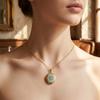 Pearls Photo Locket Pendant Necklace Openable Gold Clavicle Chain Sweet Enamel  Necklace  Women