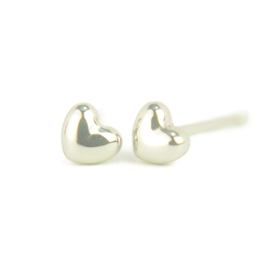 Second Thick Pt900 Platinum Heart Wide Piercing 10mm Sold As a Pair for Both Yokomountain Double Lock Earrings, Platinum, Shaft, Earrings, 4mm, Core,