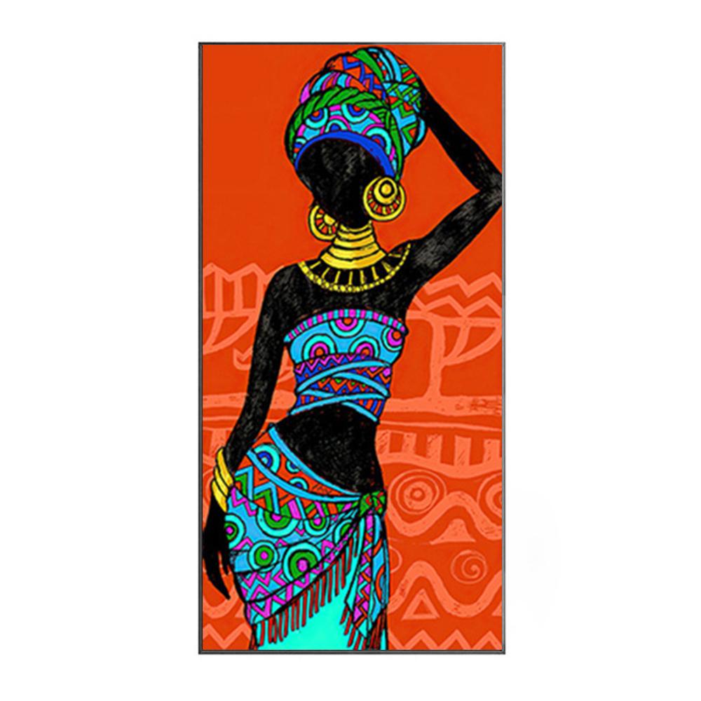

Африканская женщина характерное знаменитое платье силуэт стиль настенный художественный постер домашний декор холст картина печать картина подарок 20x40cm Unframed