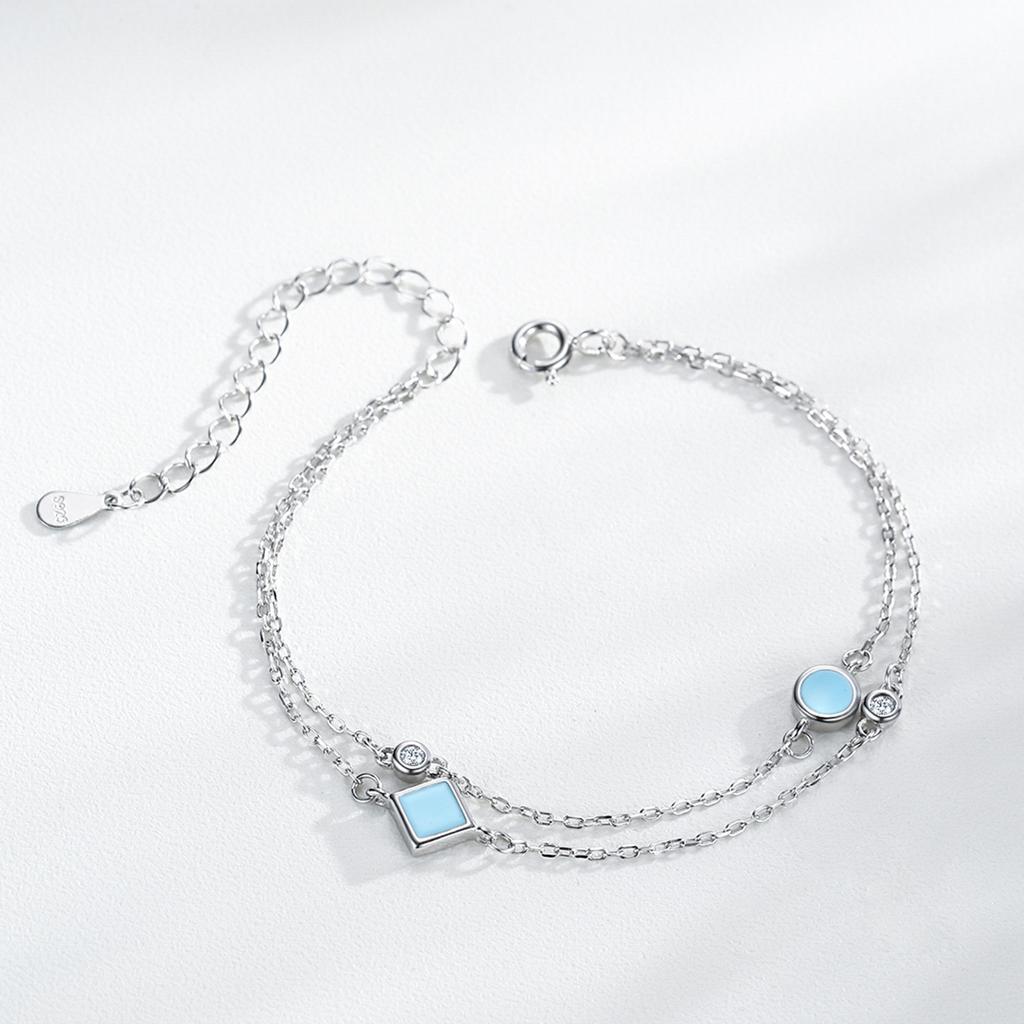 Moissanite 925 Sterling Silver Vintage Turquoise Bracelet Affordable Luxury Advanced Original Design Jewelry Wedding Gift
