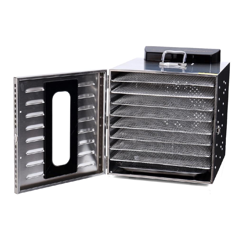 360W 8 Layers Commercial Professional Fruit Food Dryer Stainless Steel Food Fruit Vegetable Pet Meat Air Dryer 30x35.5x30cm