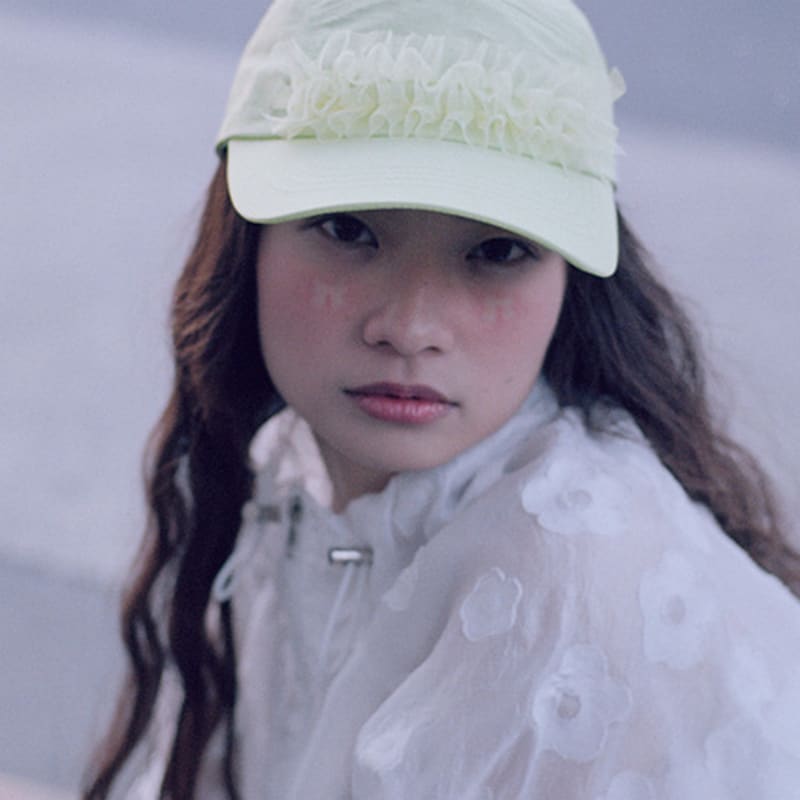 

poesiedame RUFFLE CAP IN LIME single type