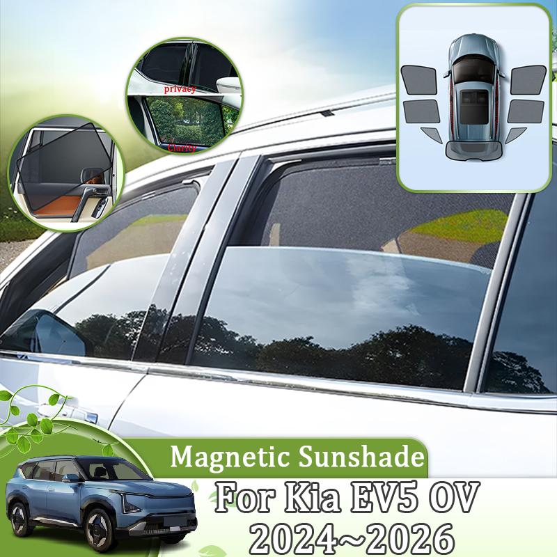 Magnetischer Auto-Netz-Sonnenschutz für Kia EV5 OV 2024 2025 2026 Fenstervisore Sonnenschutz Sichtschutzvorhang Windschutzscheiben Anti-UV-Zubehör
