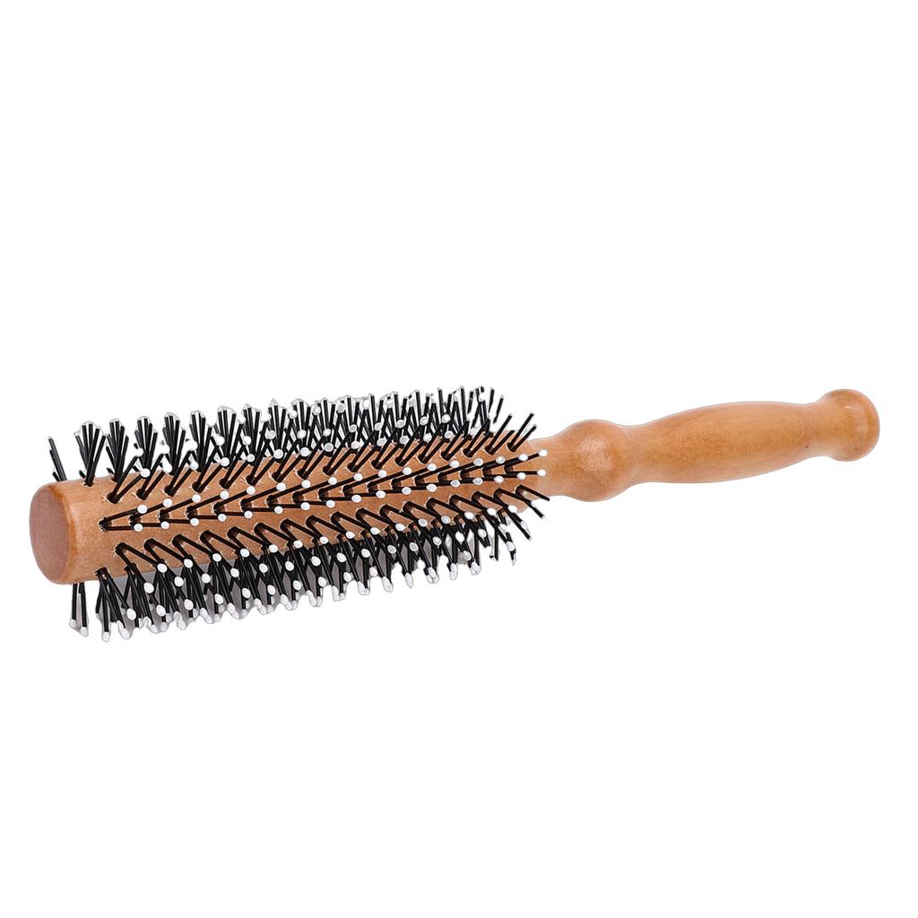 Round Curling Comb Wooden Anti Static Handle Reduces Frizz Round Styling Brush for Hair Salon Home Use Large 9.17 X