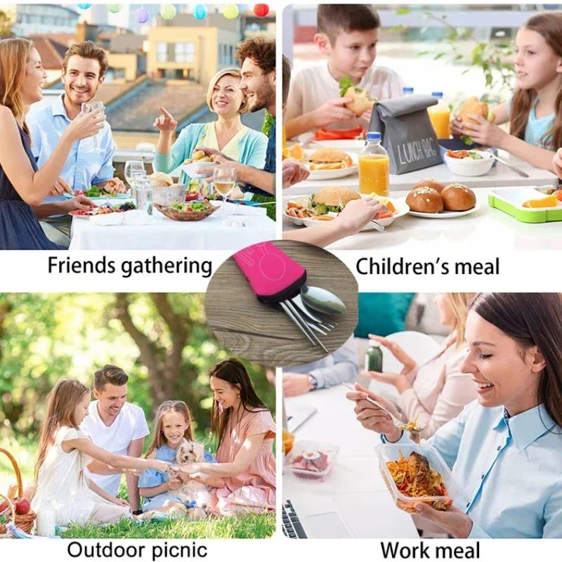 Portable Tableware Bag Cutlery Storage Bag Travel Packaging Storage Box Picnic Fork Spoon Knife Pouch Bag Without Tableware