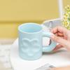 Relief Ceramic Mug Breakfast Milk Mugs Coffee Cups Household Water Cup with Handle Heat-resistant Drinking Utensil Creative Gift