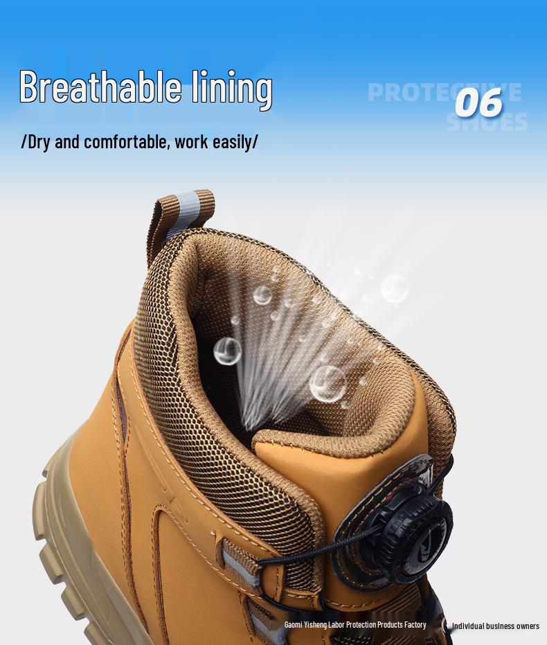 Men's Durable, Lightweight, Water-Repellent Safety Boots - Anti-Smash, Anti-Puncture Protection