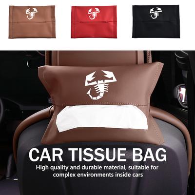Car Styling Tissue Bag Armrest Box Paper Towel Interior Organizer Accessories For Abarth FR FIAT 124spider 500 Albea Astra Stilo WO1