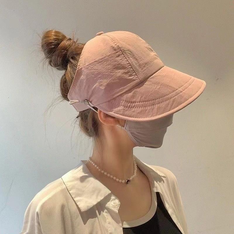Summer Sun Protection Hat With Curved Brim For Women Casual Outdoor Wear