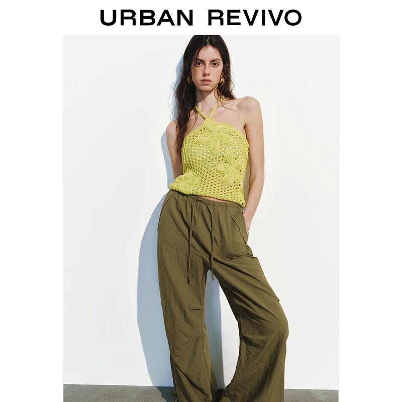 UR Women's Casual Workwear Elastic Drawstring Wide-Leg Pants