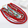 Collar creativo de cuentas de arroz de múltiples capas y colores, accesorio hecho a mano europeo y americano