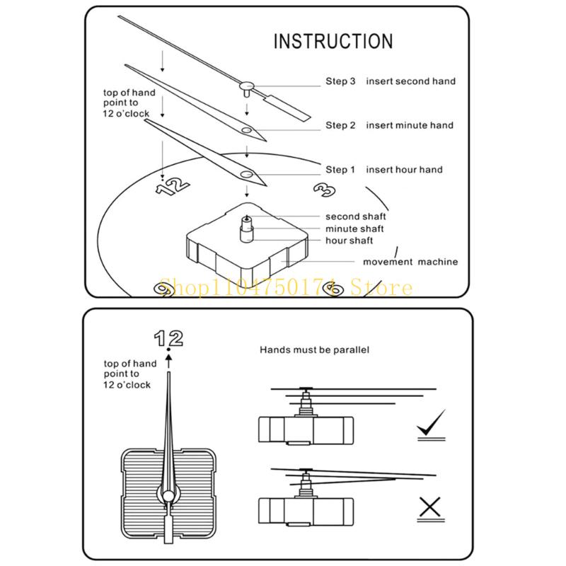 4Pcs Quiet Quartzs Clock Movement Mechanism with 10 Different Pairs Hands Set for Craft Wall Clock Shaft Length 18/20mm Top Sale