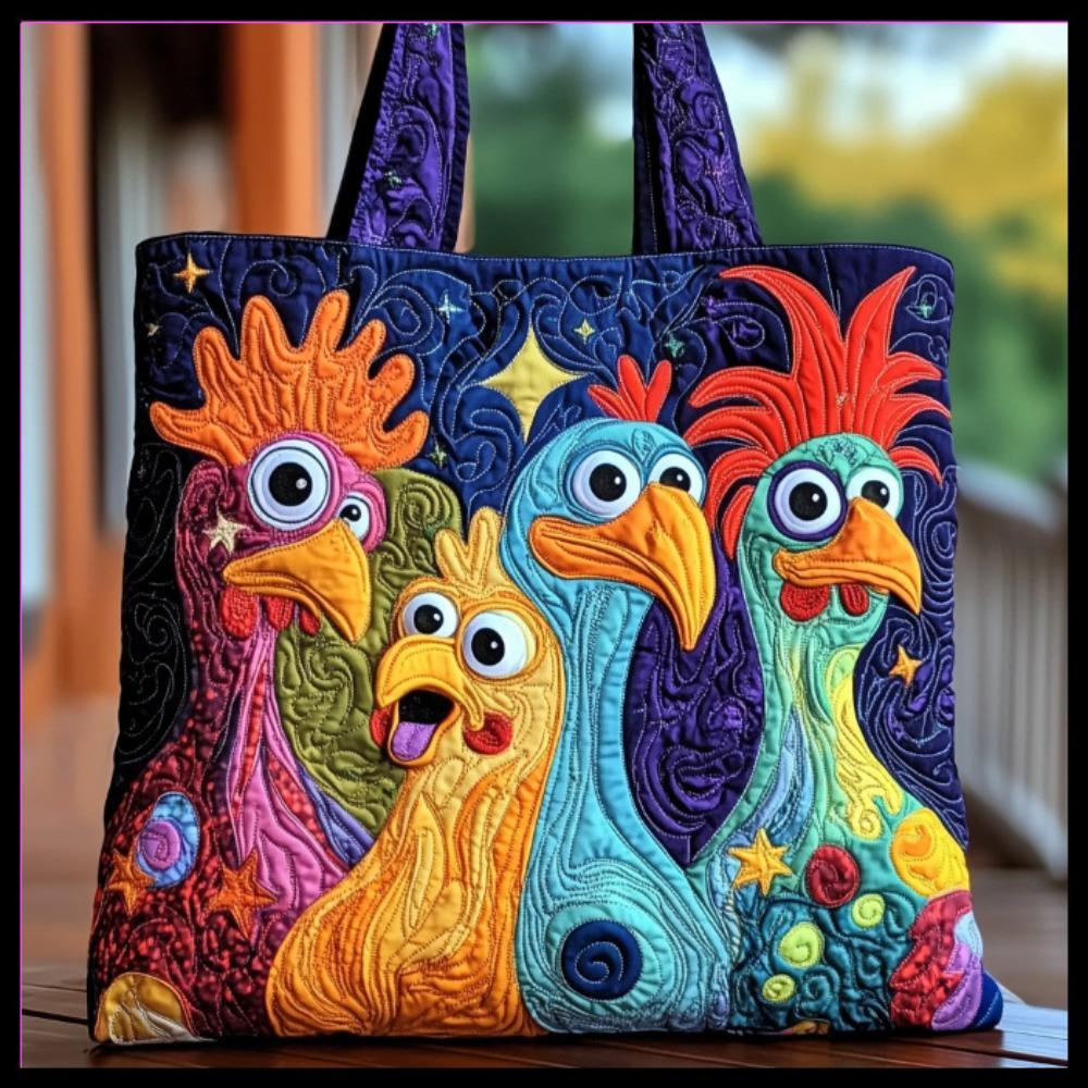 

Vintage Women Quilted Tote Bag Lightweight 3D Printed Patterns Canvas Shoulder Bag Cotton Large Capacity Travel Handbag