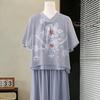 Hodo Elegant New Chinese Style Women's Summer Blouse Set