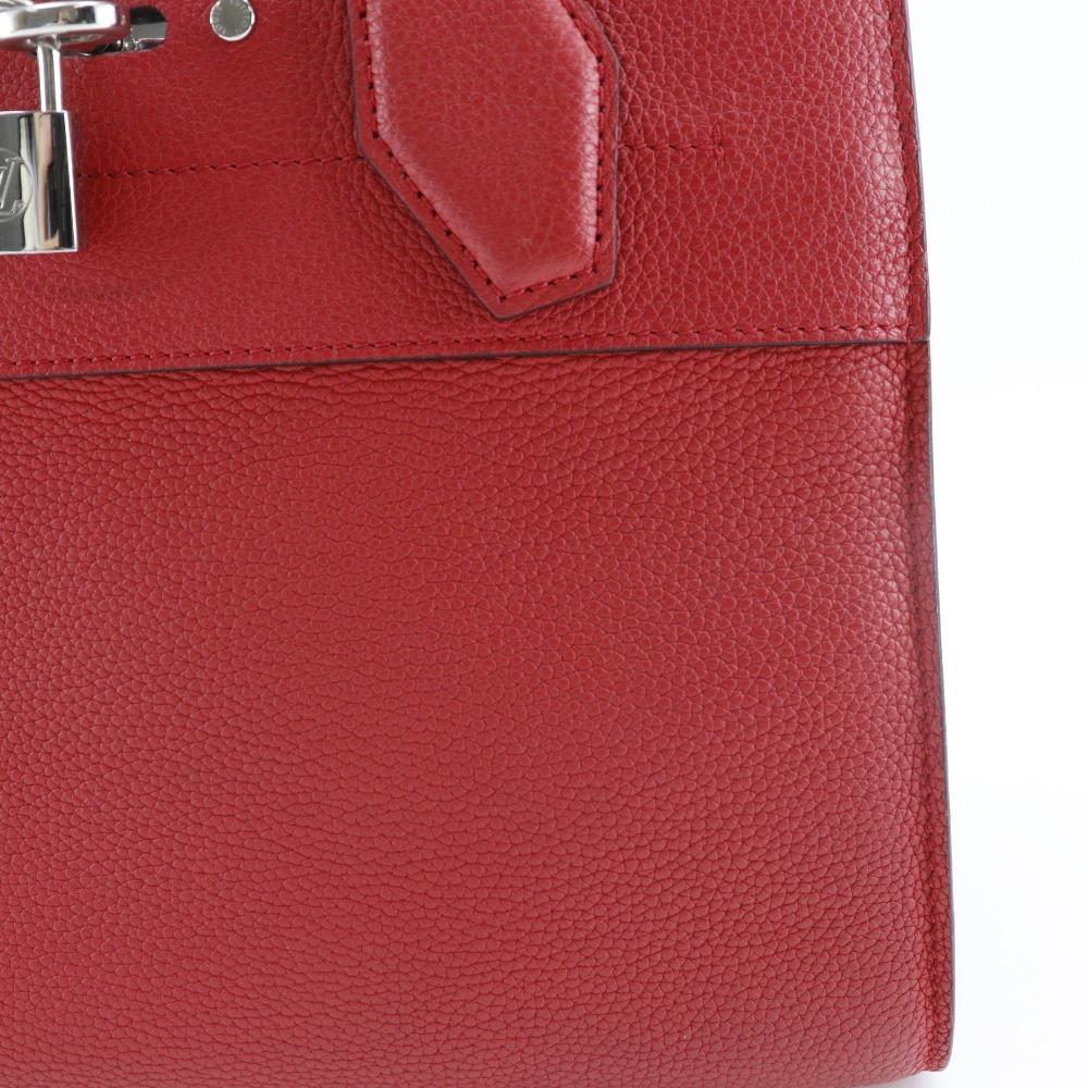 LOUIS VUITTON City Steamer PM Handbag M53030 2WAYShoulder Rouge Red Calfskin Women Used