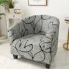 Printed Club Chair Slipcover Stretch Armchair Covers Tub Chair Sofa Protector Washable Couch Covers  for Living Room
