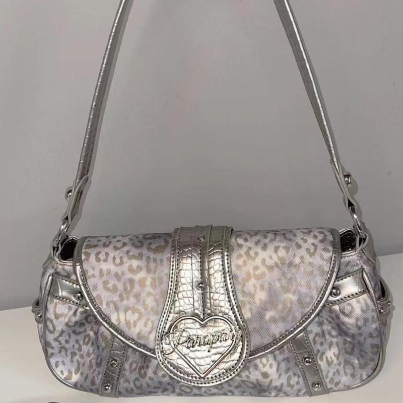 Y2k Bags For Women New Arrive Retro Fashion Single Bag Korean Harajuku Shoulder Silver Underarm Bag Rivet Women's Handbags