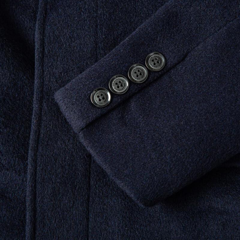 TUCANO Men's Wool Blend Notch Lapel Overcoat