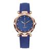 Korean Fashion Rose Gold Quartz Watch with Rhinestone Accents and Adjustable Leather Strap