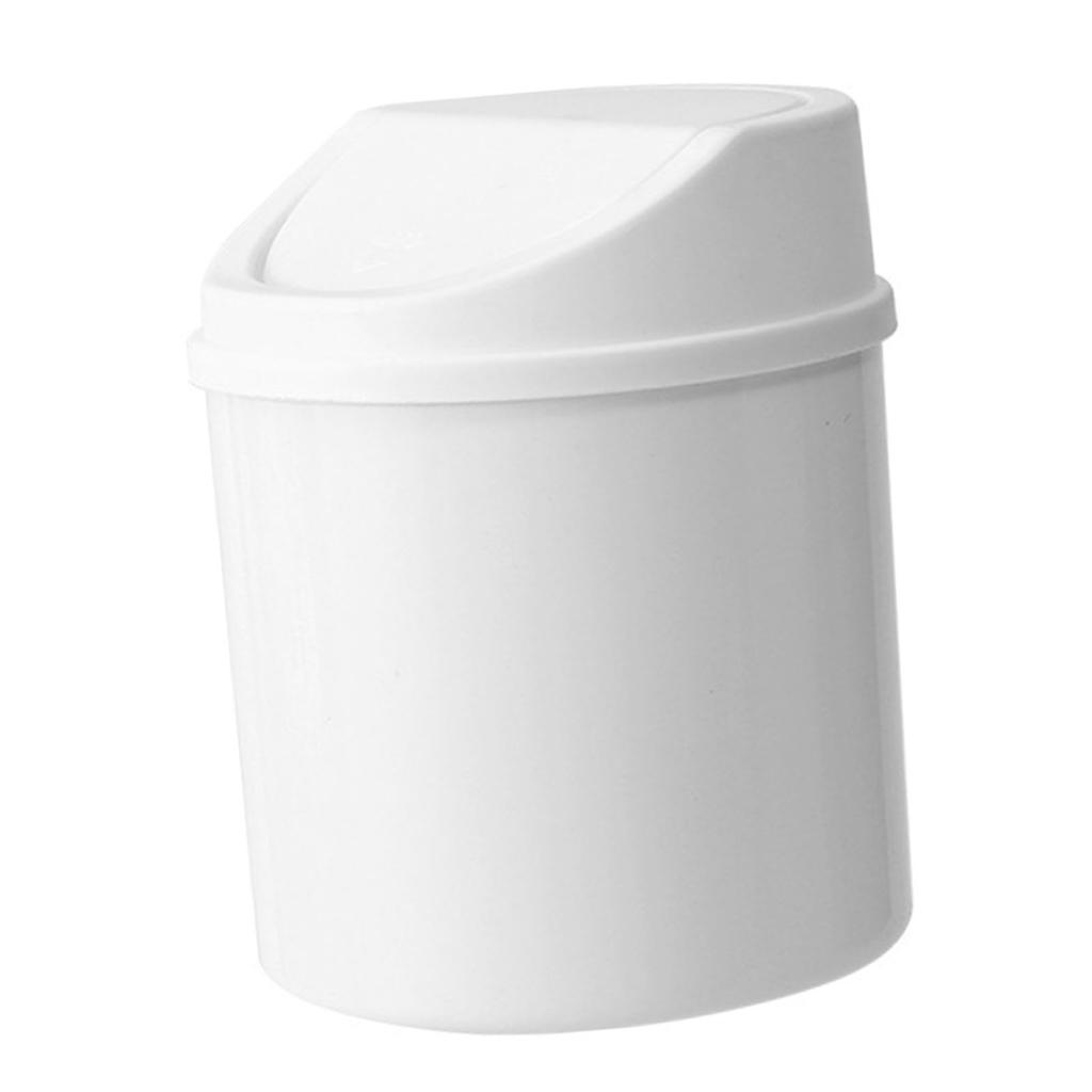 Desktop Plastic Trash Can Cover Multifunctional Tiny Garbage Bin with Lid for Living Room Decor