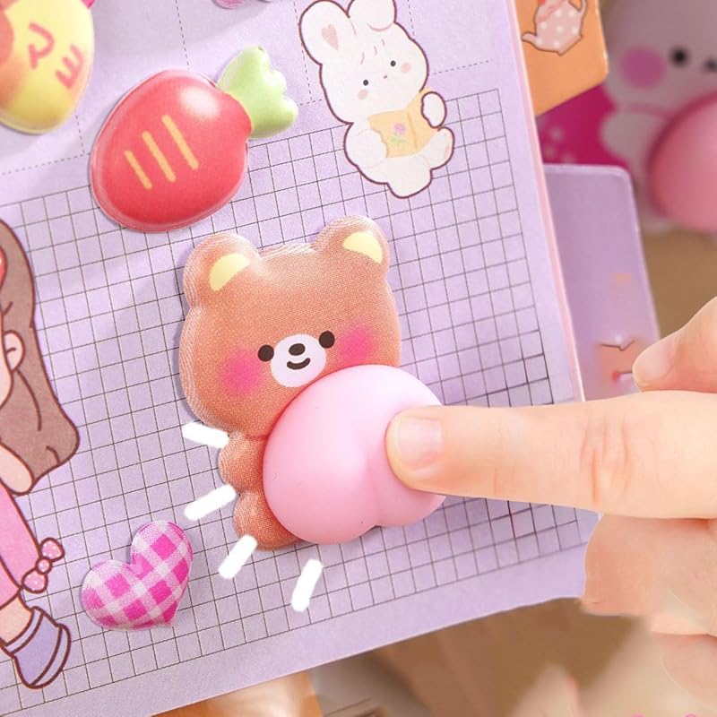 3D Squishy Butt Stickers, DIY Planner Stickers, Animal Stickers for Kids, Adults, Girls, Decorative Phone Cases, Stick-on Craft Supplies, Motivational