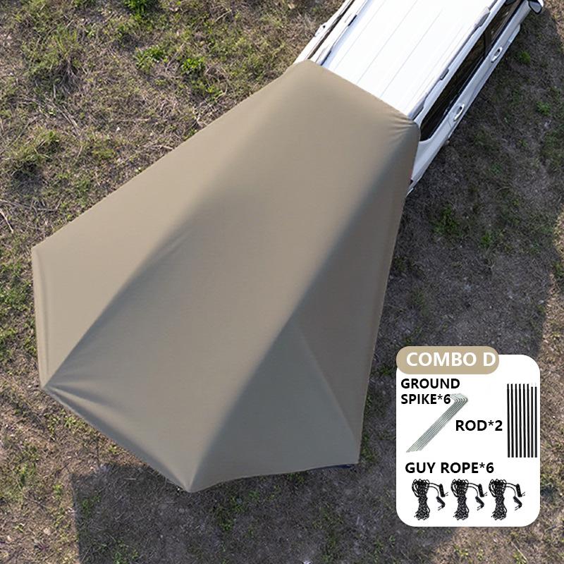 General Bat Wing SUV Side Awning 2.8x3.8m Triple Black-Coated 99% Waterproof Car Shelter for Camping with Mounting Kit
