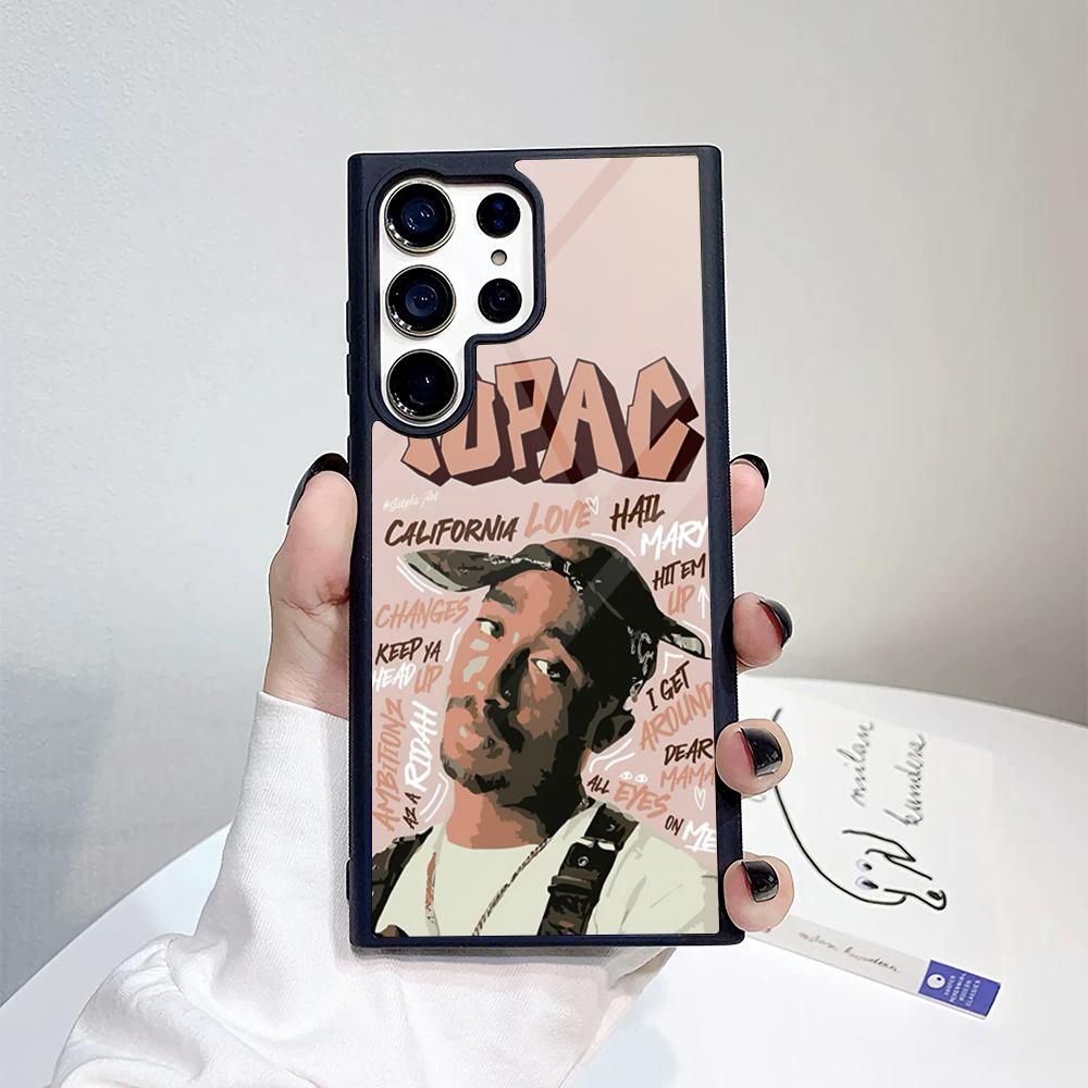 Rap Singer Tupac Shakur Phone Case For Samsung Galaxy S26 S25 S24 S23 S22 S21 S20 FE Edge Pro Plus Ultra PC+TPU Cover