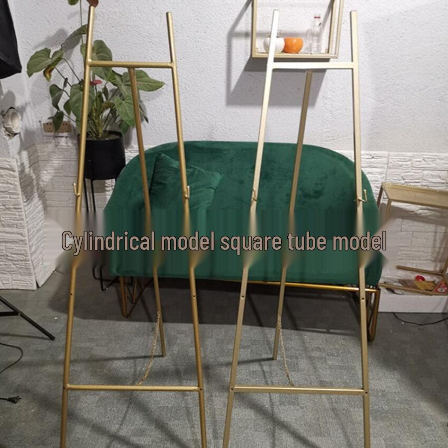 Gold Wedding Iron Easel: Photo Frame & Welcome Sign Display Stand for Nordic Oil Paintings