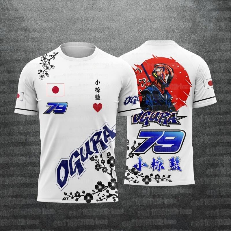 AI Ougra79 Driver's 2026 New Japanese Racing Style T-shirt for Enthusiasts Fashionable and Breathable FamilyMatching