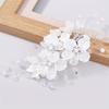 Pinza para el pelo floral de perlas con diseño de concha y detalles de cristal para peinados elegantes, accesorios para ocasiones especiales y uso diario