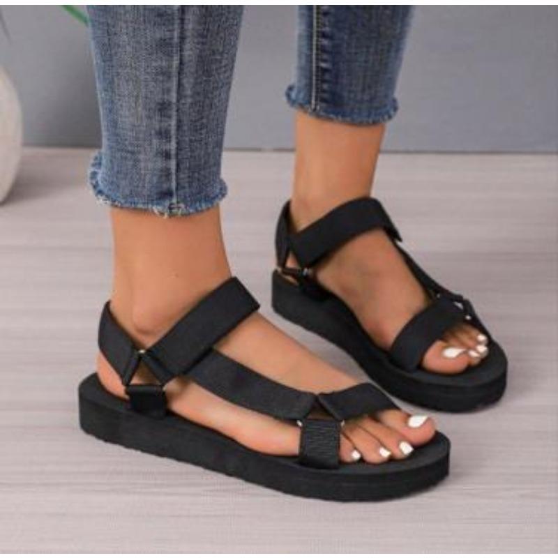 Fashion New Female Shoes on Sale Fashion Summer Outdoor Women's Sandals Solid Open Toe Low-heeled Roman Casual Beach Sandals Women