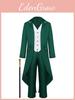 Irish Saint Patricks Day Mens Tuxedo Suit With Top Hat And Cane For Stage Performances
