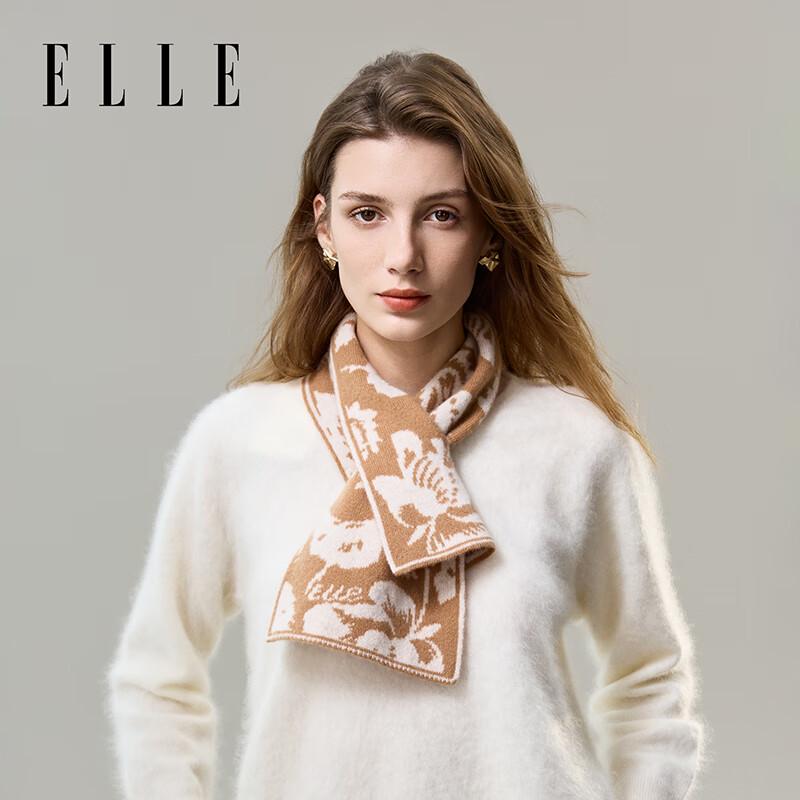 ELLE Women's 100% Lambswool Knitted Scarf