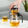 Transparent Heat Resistant Glass Teapot Convenient One-button Filtering Teapot Home