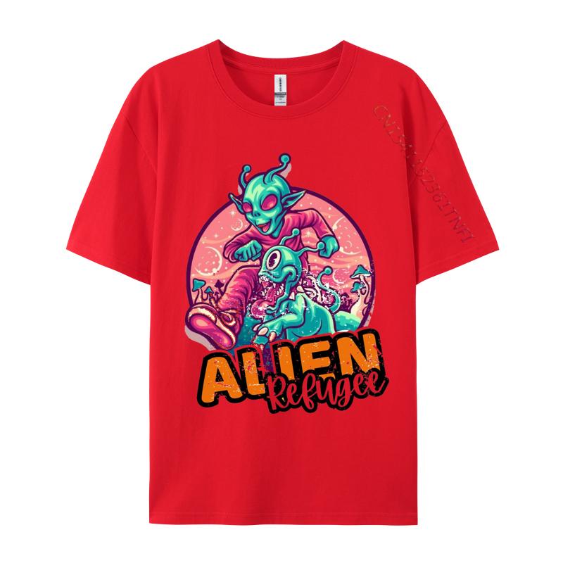 Design Tshirts Alien Refugee Tshirts Natural Cotton Unisex Tops Shirts Fashionable Tops Shirts Top Quality