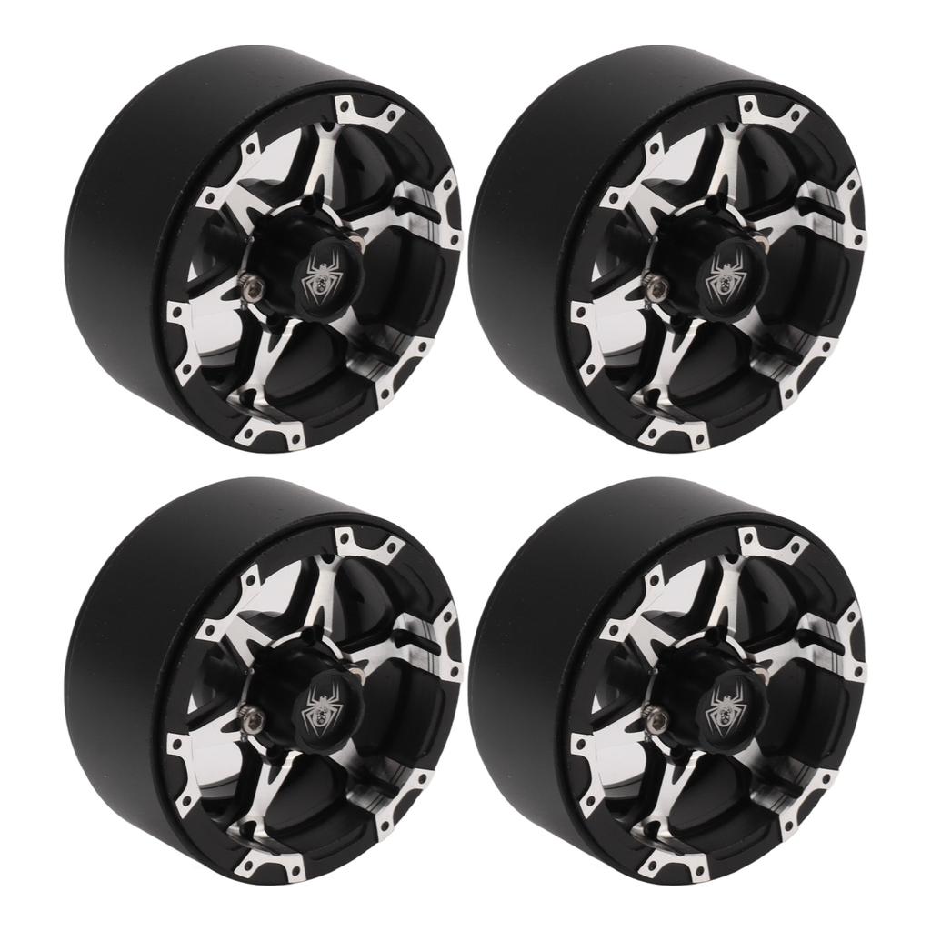 1.9in RC Beadlock Wheel Rims Reusable Stable Grip Silver Black Precise Replacement For Traxxas TRX4