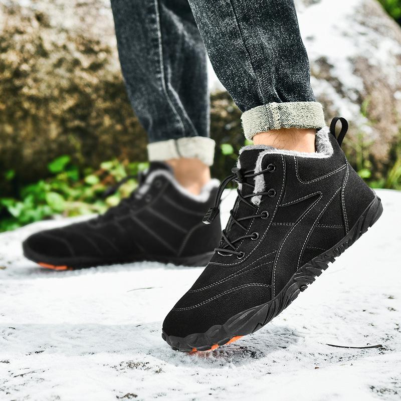 Winter warm cotton shoes outdoor hiking five-finger shoes piled thickened medium help couple large size snow boots