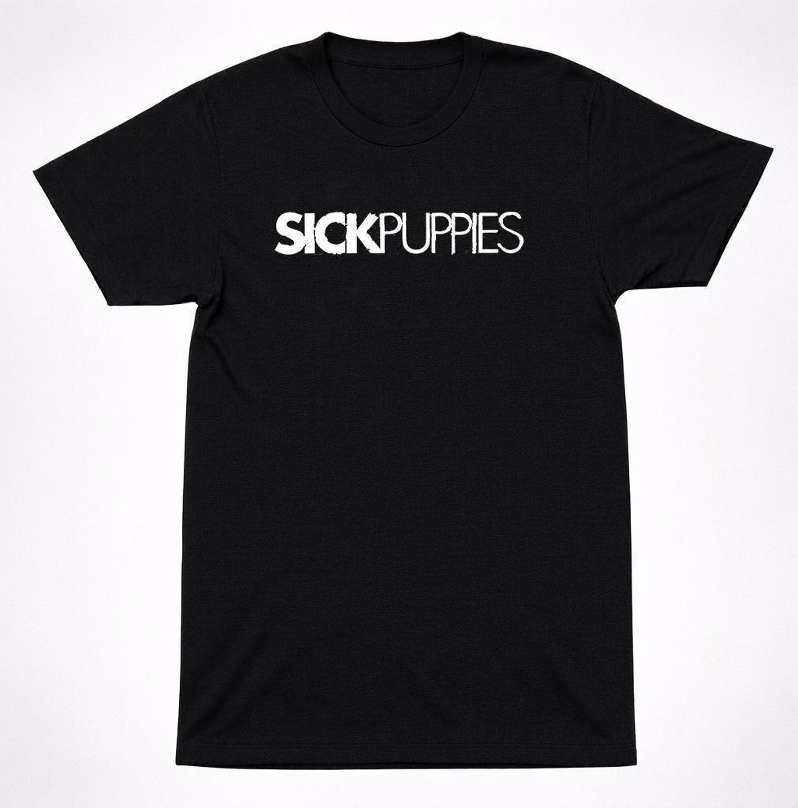 Sick Puppies Text Logo T-Shirt: Minimal Alternative Rock Band Tee, Post-Grunge Style | Unisex Cotton, Nostalgic Music Apparel | S-3XL S
