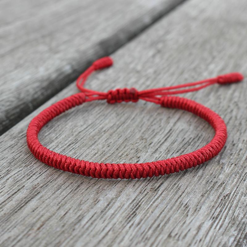 Tibetan Buddhist Bracelet Lucky Handmade Braided Adjustable King Kong Knot Red Thread Charm Bracelets for Women Men Couple Lover