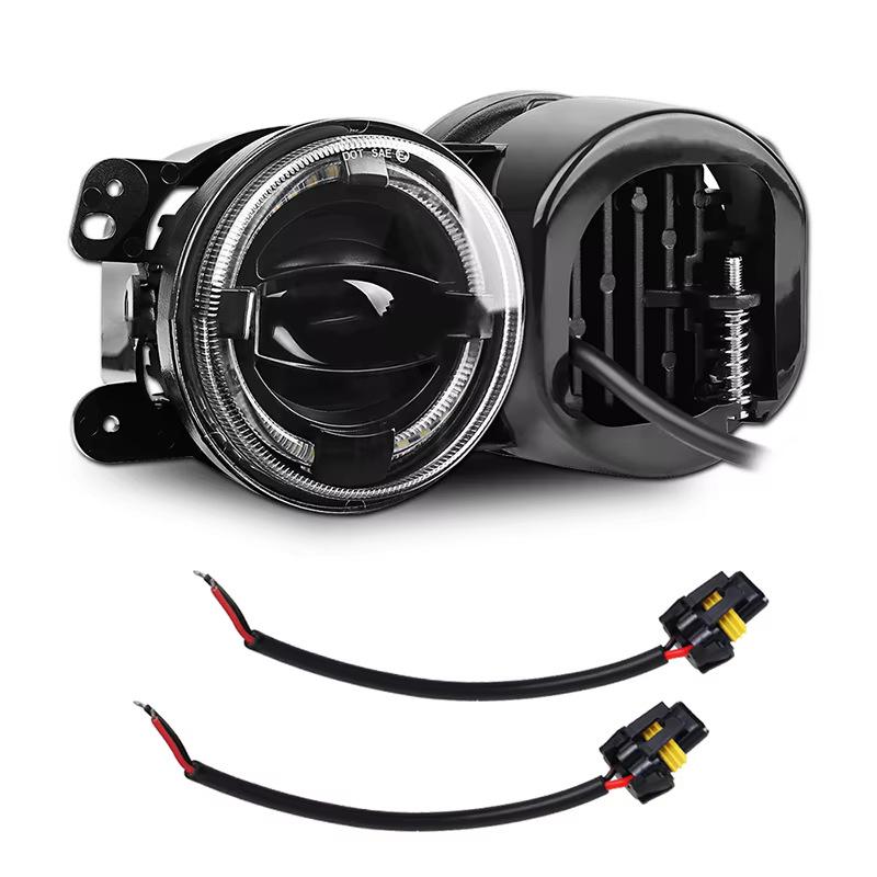 Angel Eye LED Fog Lights for JK & TJ Wrangler: High-Brightness Off-Road Bi-Beam Projector