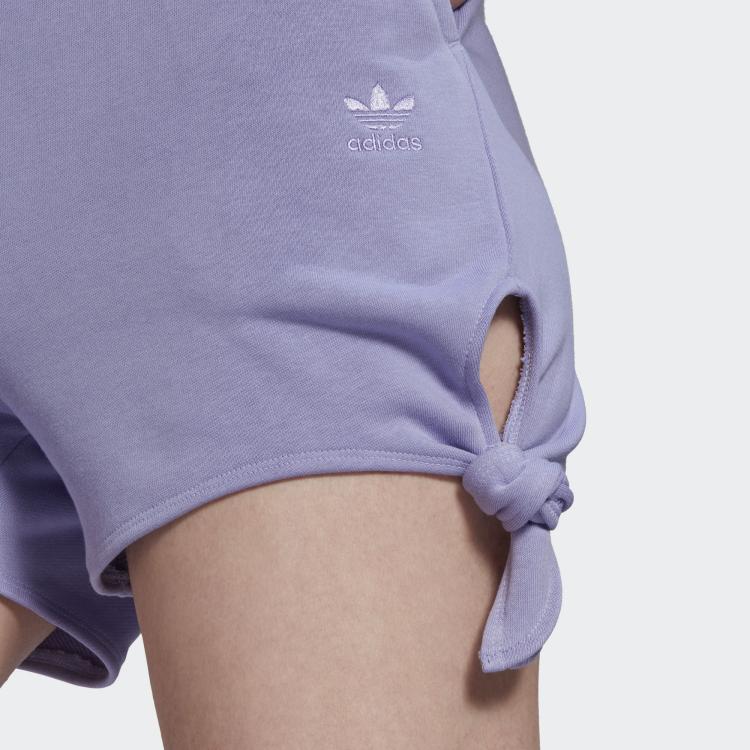 Adidas Originals Solid Color Brand Logo Printed Sports Shorts Women Shorts Purple HB9502