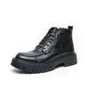High End New Outdoor Wear-resistant Sole Men's Work Boots Winter Ankle Boots Office Business Dress Shoes for Men's Trendy Green