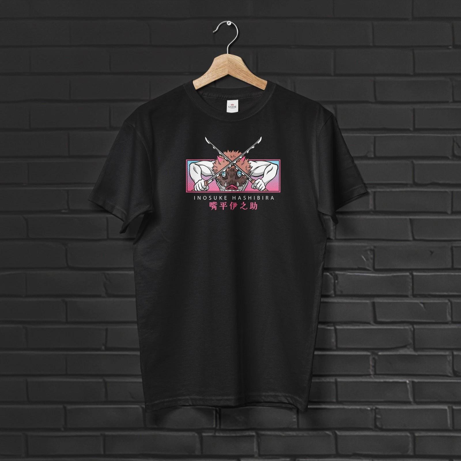 Inosuke Hashibira T Shirt Boar Mask Slayer Graphic Cotton Tee S