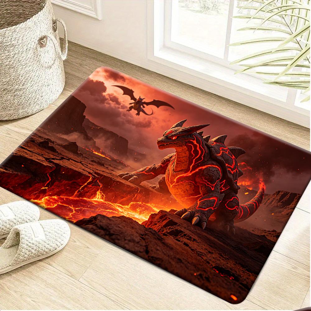 Anime Pokemon Lucario & Infernape Print Non-slip Doormat Soft Floor Mat for Home Decor 40x60cm