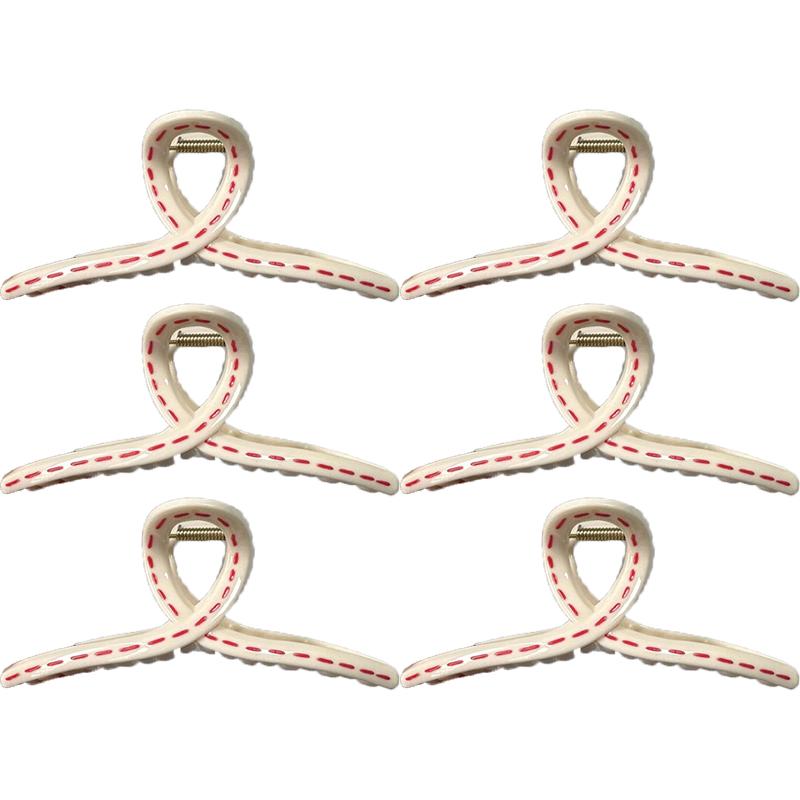 13cm Korean Hand-drawn Line Hair Clip Women's Summer New Fashion Simple Shark Clip Hair Accessories