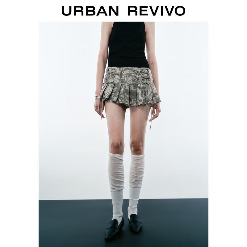 Женская асимметричная плиссированная мини-юбка с принтом UR 2025 XS